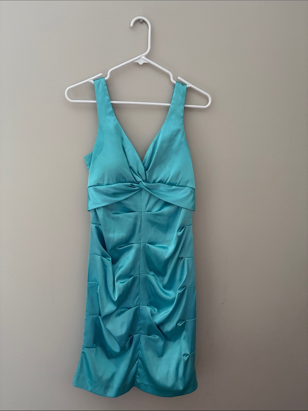 Studio Y Turquoise Satin Cocktail Dress